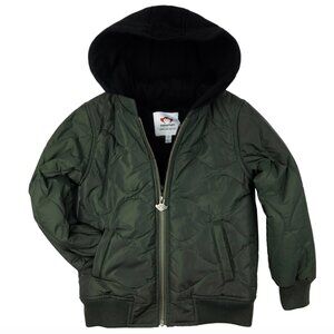 Appaman Bx Bomber Hooded Jacket, Dark Olive - 2T